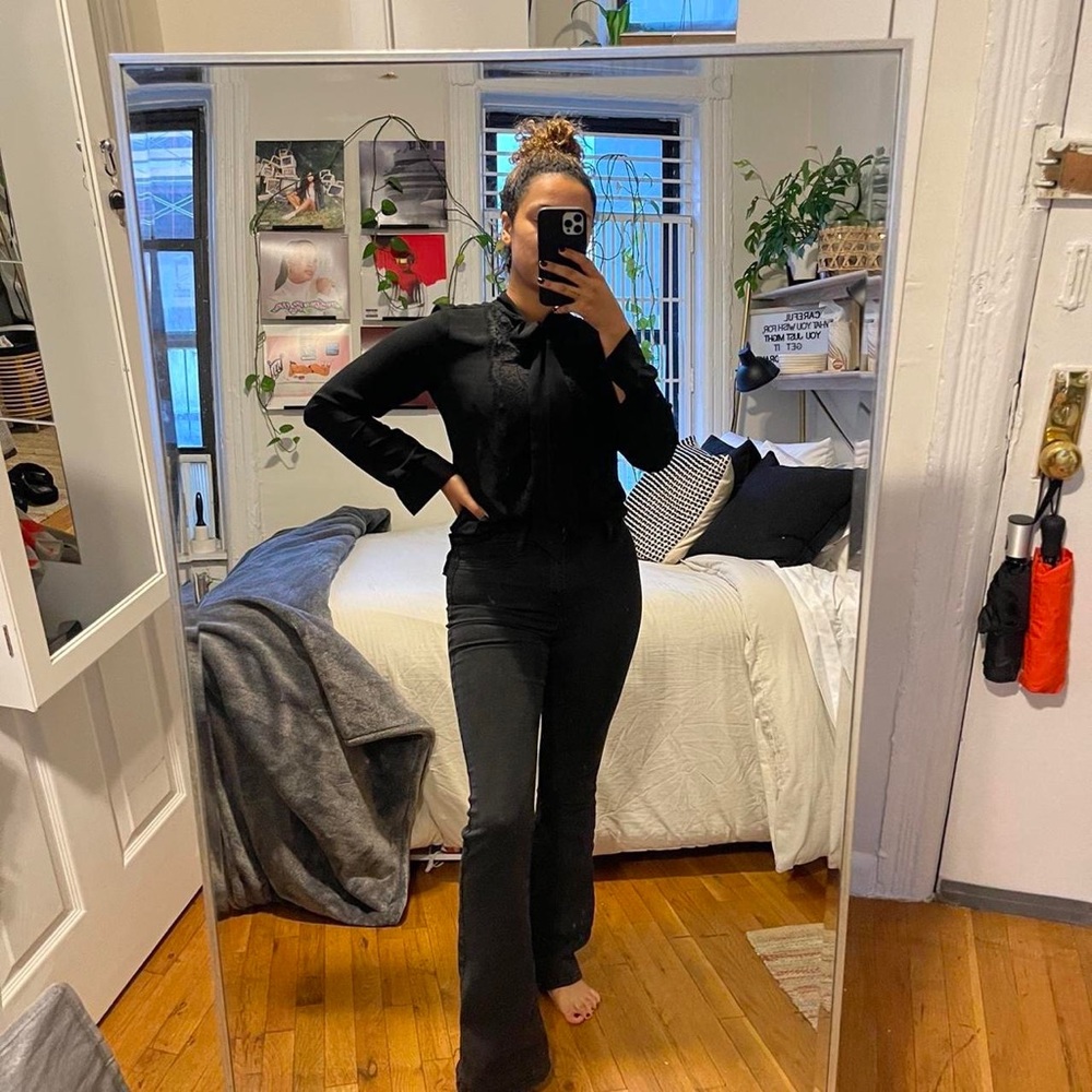 Black sheer blouse